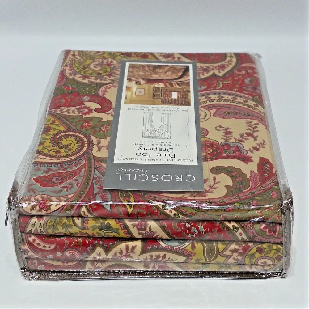 VTG Y2K New in Package Croscill Ponzio Pole Top Drapes 82